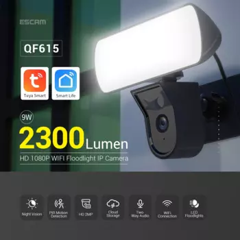 ESCAM QF615 3MP 1296P 2300 люмен прожектор полноцветная IP-камера ИИ датчик человеческого фактора Домашняя безопасность CCTV радионяня