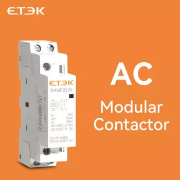 ETEK бытовой модульный контактор 220В 25A