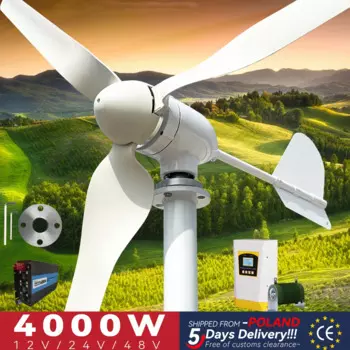 EU Duty Free 4000W ветряной генератор 3 лопасти 6KW 4KW 12V 48V 24V с контроллером зарядного устройства MPPT Off Grid System для домашнего использования