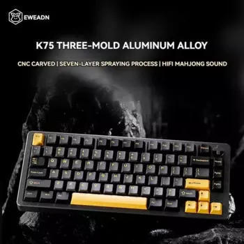 EWEADN K75 Алюминиевая механическая клавиатура/комплект Беспроводная/Bluetooth трехрежимная прокладка Горячая замена RGB Офисная/ПК игровая периферия Клавиатура