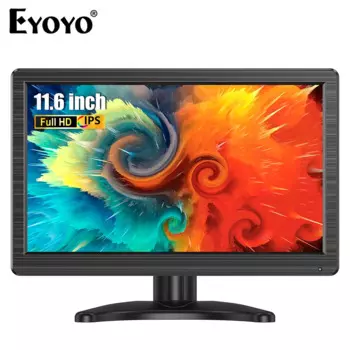 Eyoyo EM12M 12-дюймовый маленький внешний монитор для камеры безопасности ноутбука Raspberry pi 1366x768 HD Портативный IPS дисплей с динамиком