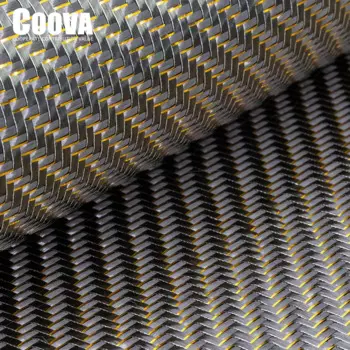 F251 COOVA золотистая Серебристая мишура и ткань из углеродного волокна Смешанная саржа Tela Fiber De Carbono углеродная ткань жаккардовая Ширина 200 мм/300 м