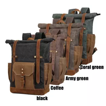 Фабричное производство, прямая продажа, полный уличный рюкзак, мужская сумка на заказ, винтажный водонепроницаемый холщовый походный рюкзак для ноутбука