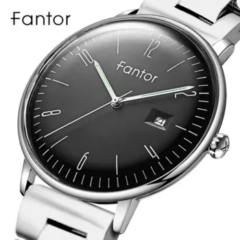 Fantor мужские Брендовые Часы из нержавеющей стали, Роскошные Кварцевые повседневные водонепроницаемые наручные часы с датой, мужские часы