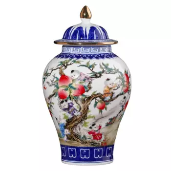 Фарфоровая ваза Цзиндэчжэнь Qianlong синий и белый керамический общий бак банка для дома, гостиной, крыльца ручной работы