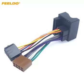 FEELDO автомобильный ISO стерео радио провод адаптер для Volkswagen Passat Bora Fox Golf Tiguan Touareg Skoda Audi Разъем жгут проводов кабель