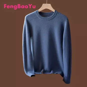 Fengbaoyu 100% чистый кашемировый свитер мужской толстый Свободный Повседневный фонарик с круглым вырезом Осень-зима теплый удобный