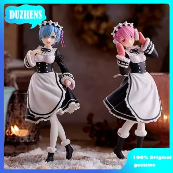 Фигурка PUP Original:Re:Zero REM RAM, зимняя одежда, 17 см, экшн-фигура из ПВХ, аниме, модели игрушек, фигурки, коллекционная кукла, подарок