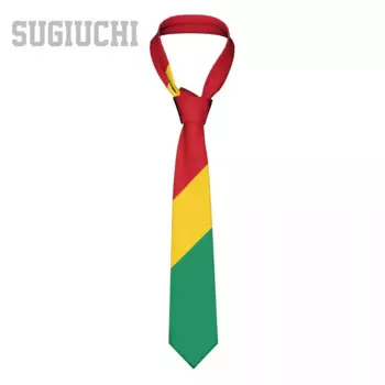 Флаг Гвинеи, эмблема, мужские и женские галстуки, повседневные клетчатые галстуки, костюмы, тонкий деловой галстук для свадебной вечеринки, Gravatas
