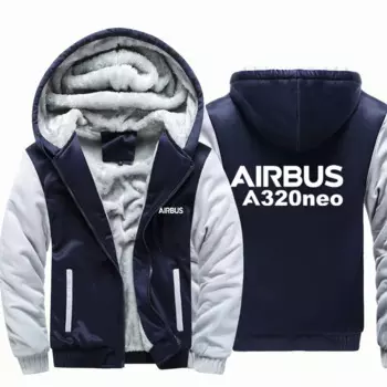 Флисовые теплые шерстяные авиационные пилоты Airbus A320neo Flight мужские пальто куртки осень-зима толстые толстовки с капюшоном на молнии толстовки