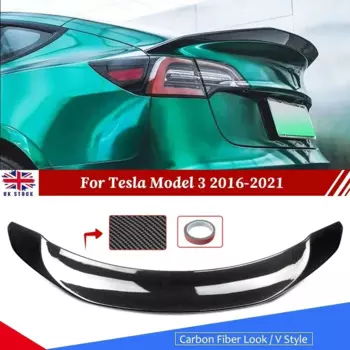 Спортивный спойлер для крышки багажника Tesla Model 3 V 2017-22, внешние аксессуары для тюнинга внешнего вида из углеродного волокна