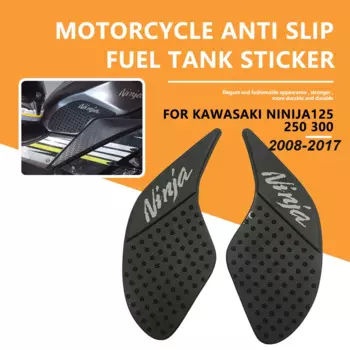 Для Kawasaki Ninja 125 250 300 мотоциклетные накладки на топливный бак, наклейки, противоскользящие боковые наколенники, защитные наклейки 2008-2017
