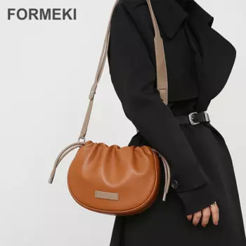 Formeki 2023 винтажная сумка через плечо, повседневная женская роскошная дизайнерская сумка через плечо, сумка-хобо, плиссированная разноцветная сумка