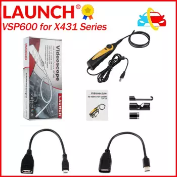 Фотокамера для осмотра Launch VSP-600 бороскоп IP67 Водонепроницаемый Видеоскоп VSP600 5,5 мм 6 светодиодный для USB бороскопа серии X431