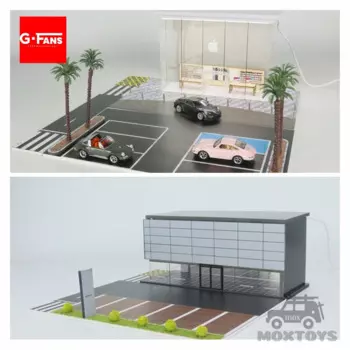 Фотокамера, модель 1:64, светодиодная фотокамера, здание магазина с парковкой