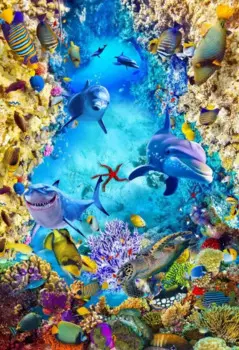 Фотообои 3D, самоклеящиеся, подводный мир