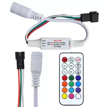 Фотовспышка светодиодная полноцветная SPI MINI RF 21key для WS2811WS2812B WS2813 USC1903 6812 1903 пикселей