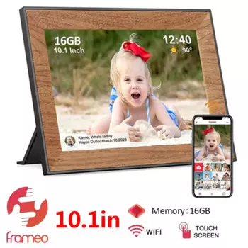 Frameo 10,1-дюймовая цифровая фоторамка с Wi-Fi 1280*800IPS HD Smart Digital Photo Frame 16 ГБ Настенный монтаж с автоматическим откидным механизмом