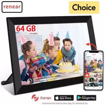 Frameo WiFi 10,1-дюймовая интеллектуальная цифровая фоторамка 32 ГБ с сенсорным экраном IPS HD 1280x800, цифровая настенная установка