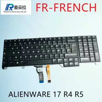 Французская клавиатура с подсветкой для ноутбука DELL ALIENWARE 17 R4 R5, клавиатура с RGB Подсветкой