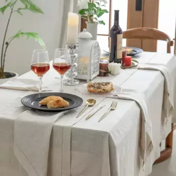 Французские льняные скатерти для кухни, обеденные прямоугольные столы