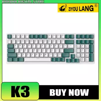 Freewolf K3 механическая клавиатура с горячей заменой, 100 клавиш, RGB, индивидуальная Проводная игровая клавиатура, эргономичная, Type-C, ПК