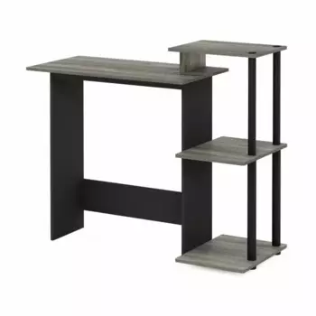 Furinno эффективный Домашний ноутбук, компьютерный стол, черный/серый стол, стол для игр