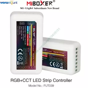 FUT039 Контроллер светодиодных лент MiBoxer RGBCCT DC12-24V Поддержка 4-зонного 2,4G RF Беспроводное приложение Wi-Fi Голосовое управление для светодиодных лент RGB + CCT
