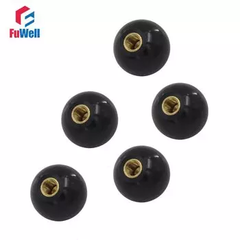 FuWell черные бакелитовые шариковые ручки с медной вставкой 5 шт. M6x20/M6x25/M8x30/M10x35/M12x40/M16x50 мм