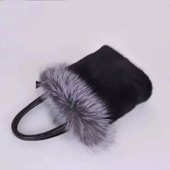FXFURS, модная новинка 2020, Женская Роскошная сумка из меха норки, сумки из меха серебристой лисы, сумки из натурального меха, женские супер модные норковые сумки