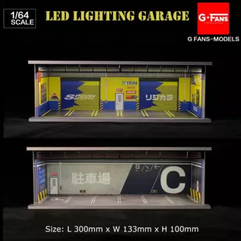 G-Fans 1:64, сборная настольная USB-лампа для освещения гаража, демонстрационная станция с пылезащитной крышкой