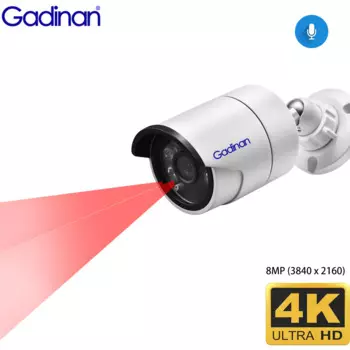 Gadinan наружный металлический корпус инфракрасная камера видеонаблюдения с аудио для дома 8MP 4K IP