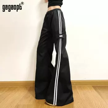 Gagaopt Женские повседневные штаны для бега, модная уличная одежда, спортивные широкие брюки, хип-хоп Y2k, спортивные брюки с высокой талией, мешковатые брюки