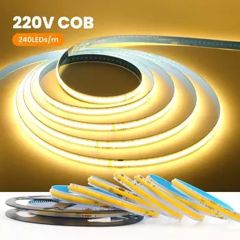 GAHADA COB светодиодная лента 220В белый свет 5м