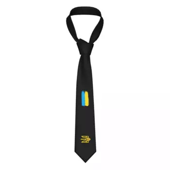 Галстук в полоску с украинским флагом на заказ, мужской модный Шелковый галстук в герб Украины, Tryzub, галстук для бизнеса