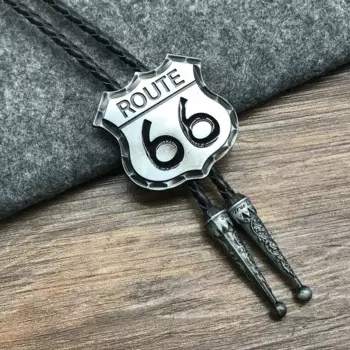 Галстуки Western ковбойский галстук «боло» route 66, из цинкового сплава, для мужчин и женщин