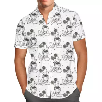 Гавайская рубашка Disney Safari с ушками Микки Мауса вдохновленная животным Королевство Мужская рубашка на пуговицах с коротким рукавом в повседневном пляжном стиле