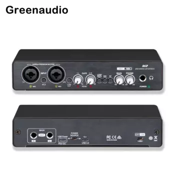 GAX-UC22 звуковая карта, аудиоинтерфейс 2 в 2 Out, USB аудио интерфейс для записи потокового и подкастинга с XLR