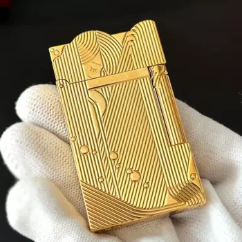 Газовые зажигалки для курения сигарет, крутые золотые зажигалки с узором русалки для сна, винтажная зажигалка, классические звуковые металлические зажигалки, пожарная мужская коллекция