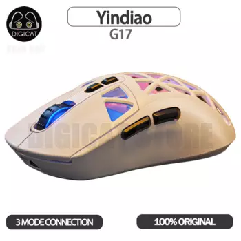 Геймерская мышь Yindiao G17, 3 режима, USB/2,4G/Bluetooth, беспроводная мышь с отверстиями, RGB, настраиваемая мышь, аксессуары для ПК, геймерские мыши, подарок