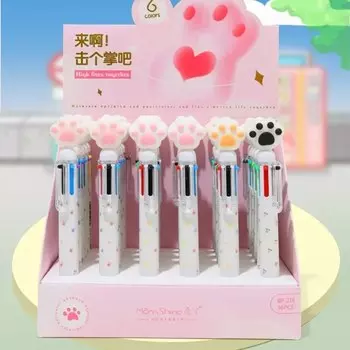 Гелевые ручки Cat Paw 6 цветов