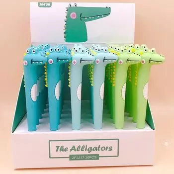 Гелевые ручки XYDDJYNL Kawaii Crocodile 0,5 мм черные