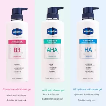 Гели для душа Vaseline AHA 500 мл, гель для мытья тела, разглаживающий, отбеливающий, стойкий, с ароматом, увлажнение, уход за кожей тела