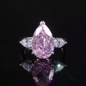 GEM'S балетная грушевидная багета бриллиант-огонь CZ-бриллиант Розовый Камень Обручальное Кольцо женское серебряное кольцо обещание