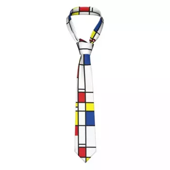 Геометрический стильный галстук Mondrian минималистский 8 см галстук-бабочка с принтом аксессуары деловая Мужская блузка