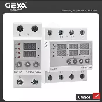 GEYA GPS8 Реле напряжения и тока 63A 220V