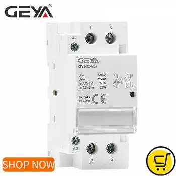 GEYA GYHC модульный контактор 2P 40А 63А 2NO/2NC 220-230В