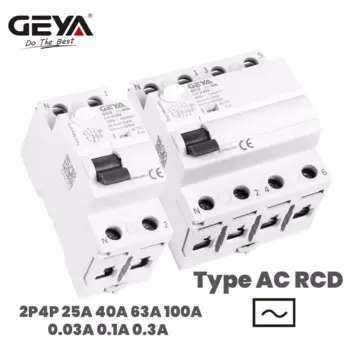 GEYA GYL9 Тип AC RCD Электромагнитный автоматический выключатель ELCB RCCB Electric1P+N 3P+N 25A 40A 63A 100A RCD 30mA 100mA 300mA