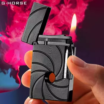 GHORSE Бутановая газовая зажигалка с длинным звуком, металлическая зажигалка с регулируемым огнем, кремневая сменная портативная зажигалка, Высококачественная Ретро Мужская Подарочная зажигалка