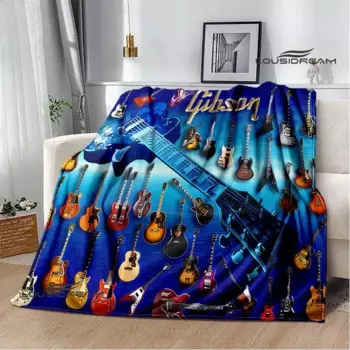Gibson гитарный логотип плед флис